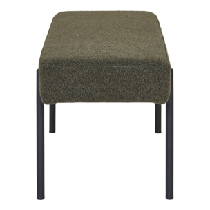 Panca Swindon in Bouclé Verde Scuro con Gambe Nere — 100×36×42,5 cm