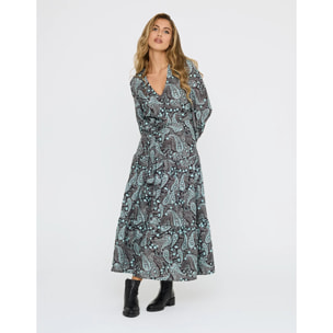 Vestido Midi Vaporoso Negro - Lunarda