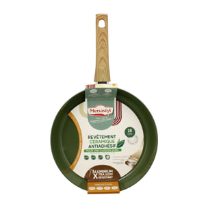 Poêle 28cm avec revêtement céramique vert - tous feux COLORAMA