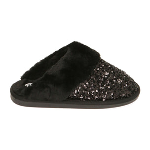 Pantofole nere in paillettes