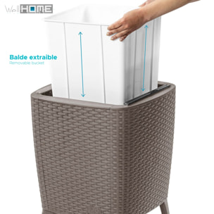 Well home - mesa auxiliar para exterior con enfriador de bebidas