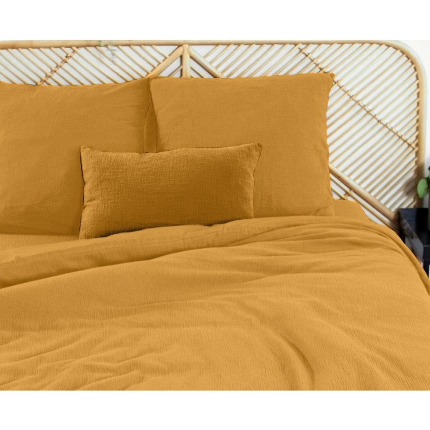 Parure housse de couette 3PCS en Gaze de coton 57 fils - MIEL