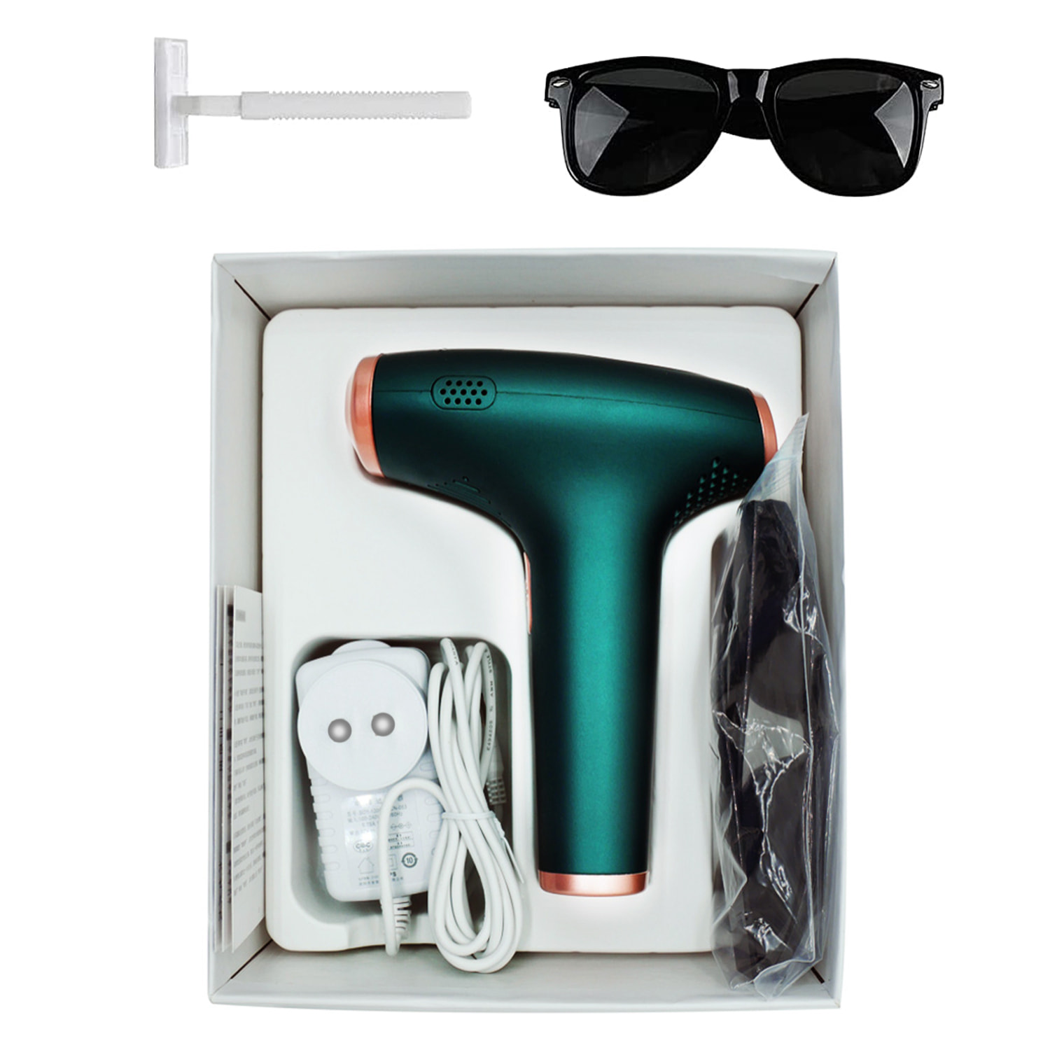 TS6 Depilatore IPL a luce pulsata con schermo display e protezione blackout.