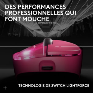 Souris Gamer Sans Fil LOGITECH Pro X SUPERLIGHT 2 DEX LIGHTSPEED ROSE