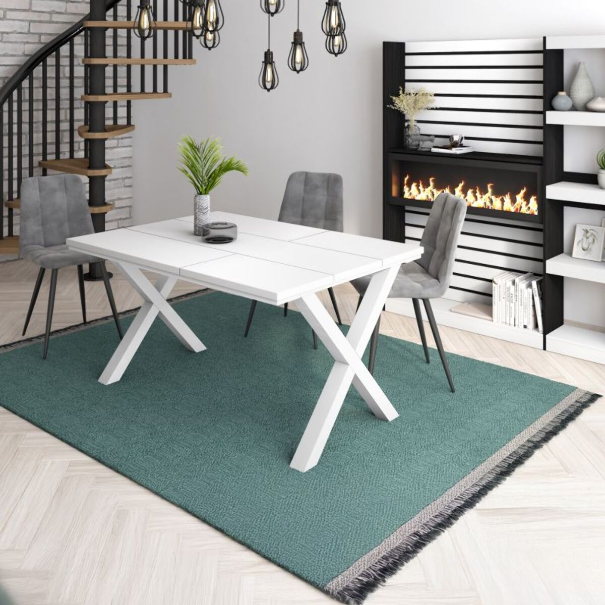 Mesa de comedor Oana 140 Blanco