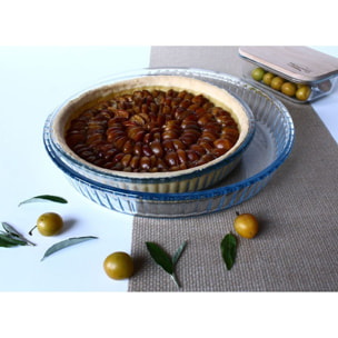 Lot de 2 plat à tarte en verre 26cm et 32cm CRISTAL