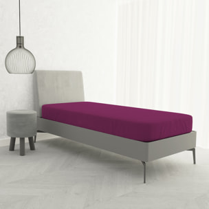 LENZUOLO SOTTO CON ANGOLI MAX COLOR, 100% COTONE MADE IN ITALY - SINGOLO