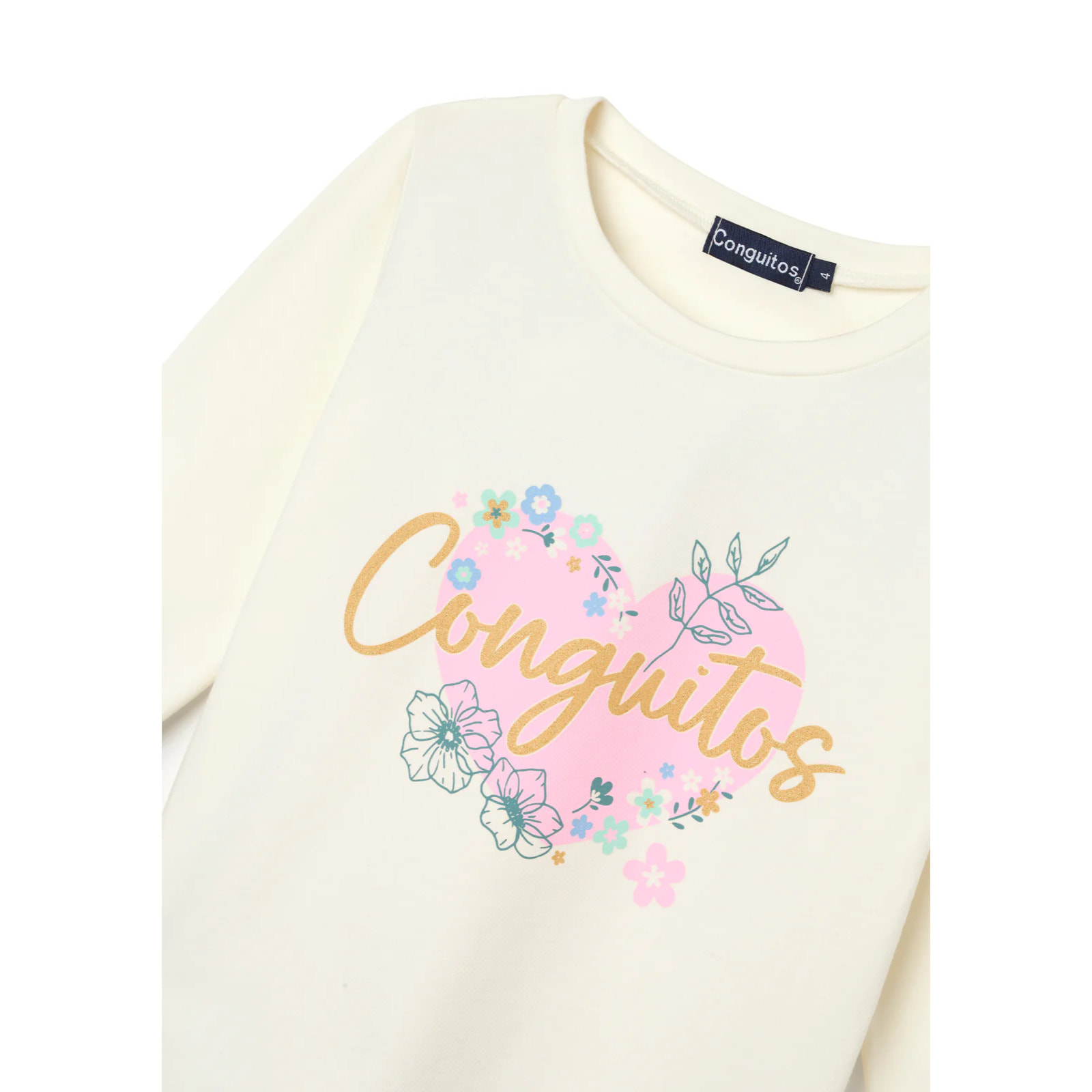 Camiseta Niña Manga Larga Con Estampado Frontal