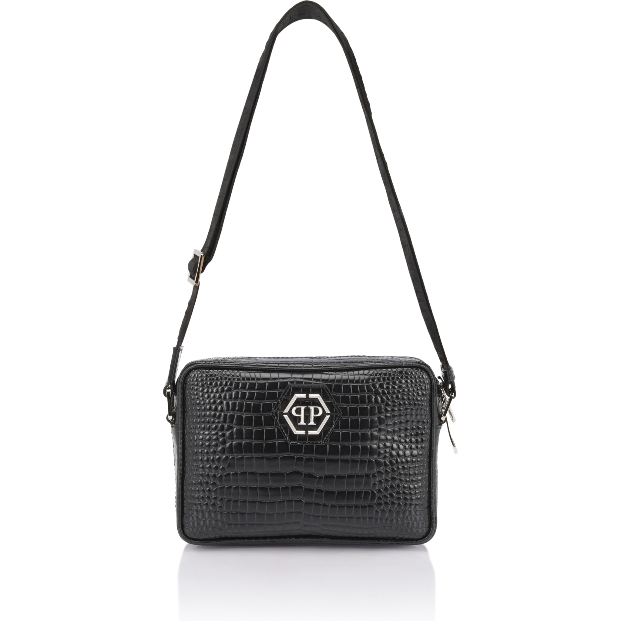 PHILIPP PLEIN Leather Laptop Bag Cocco