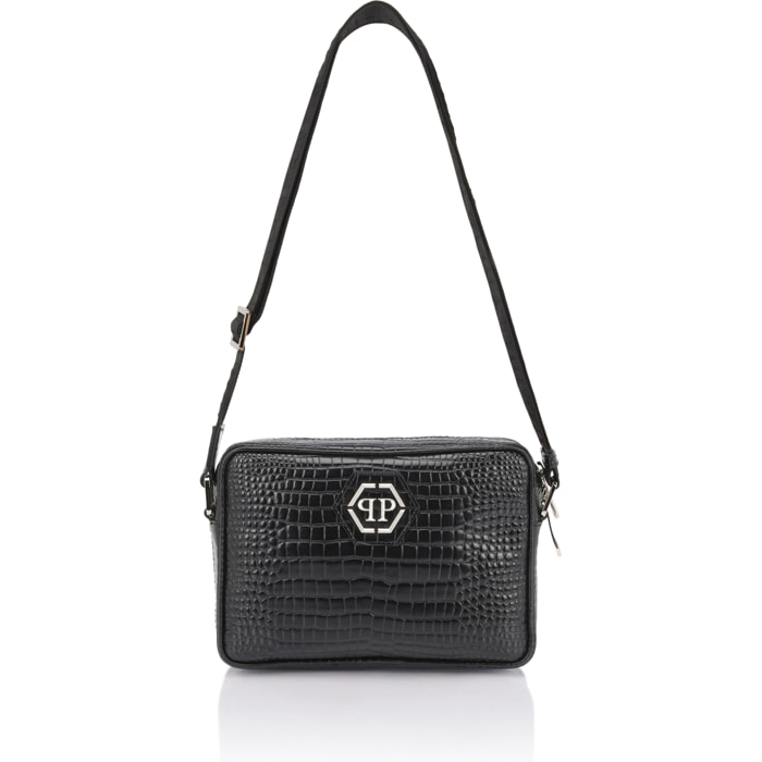 PHILIPP PLEIN Leather Laptop Bag Cocco