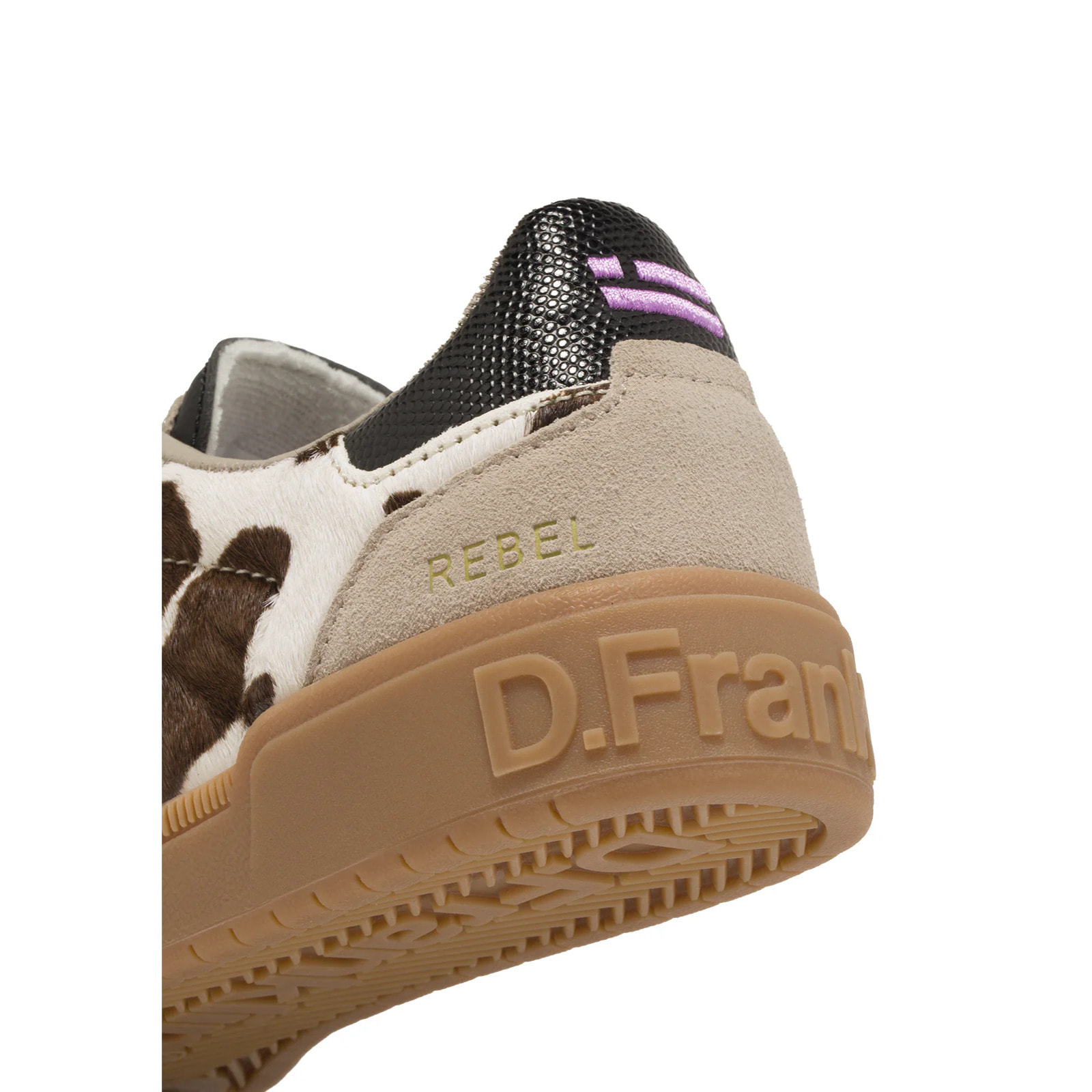 Zapatillas Bajas de Mujer de Piel y Forro Técnico Estampado Vaca Rebel