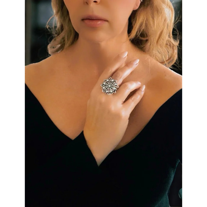 Anillo Carrusel en plata 10µm y cristal