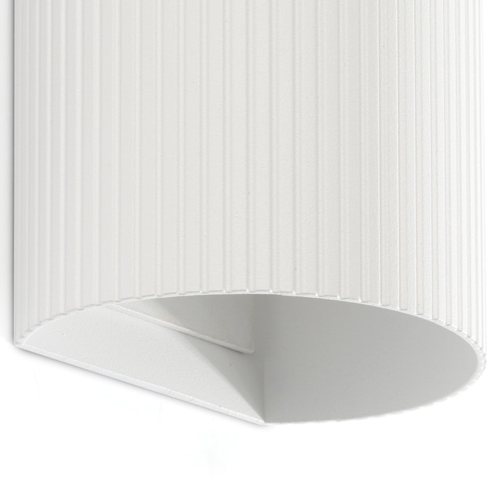 SOLE 2L Applique ronde blanche cannelée