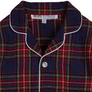 PIGIAMA BABY in flanella scozzese blu, rosso e verde