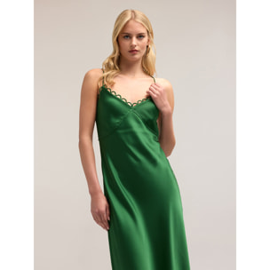 Motivi - Vestido midi de satén - Verde