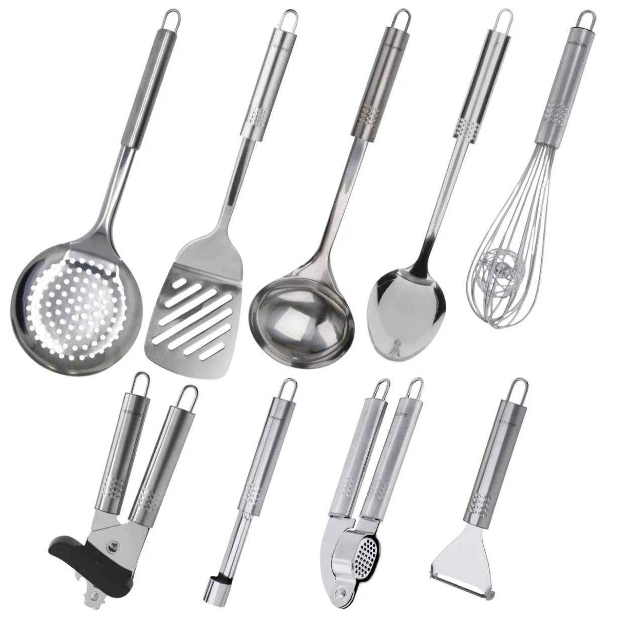 Ensemble de 9 ustensiles de cuisine inox Fackelmann Ovale