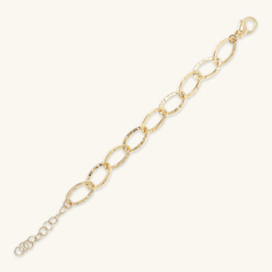 Bracciale Catena Sottile Ovale Allungata Martellata