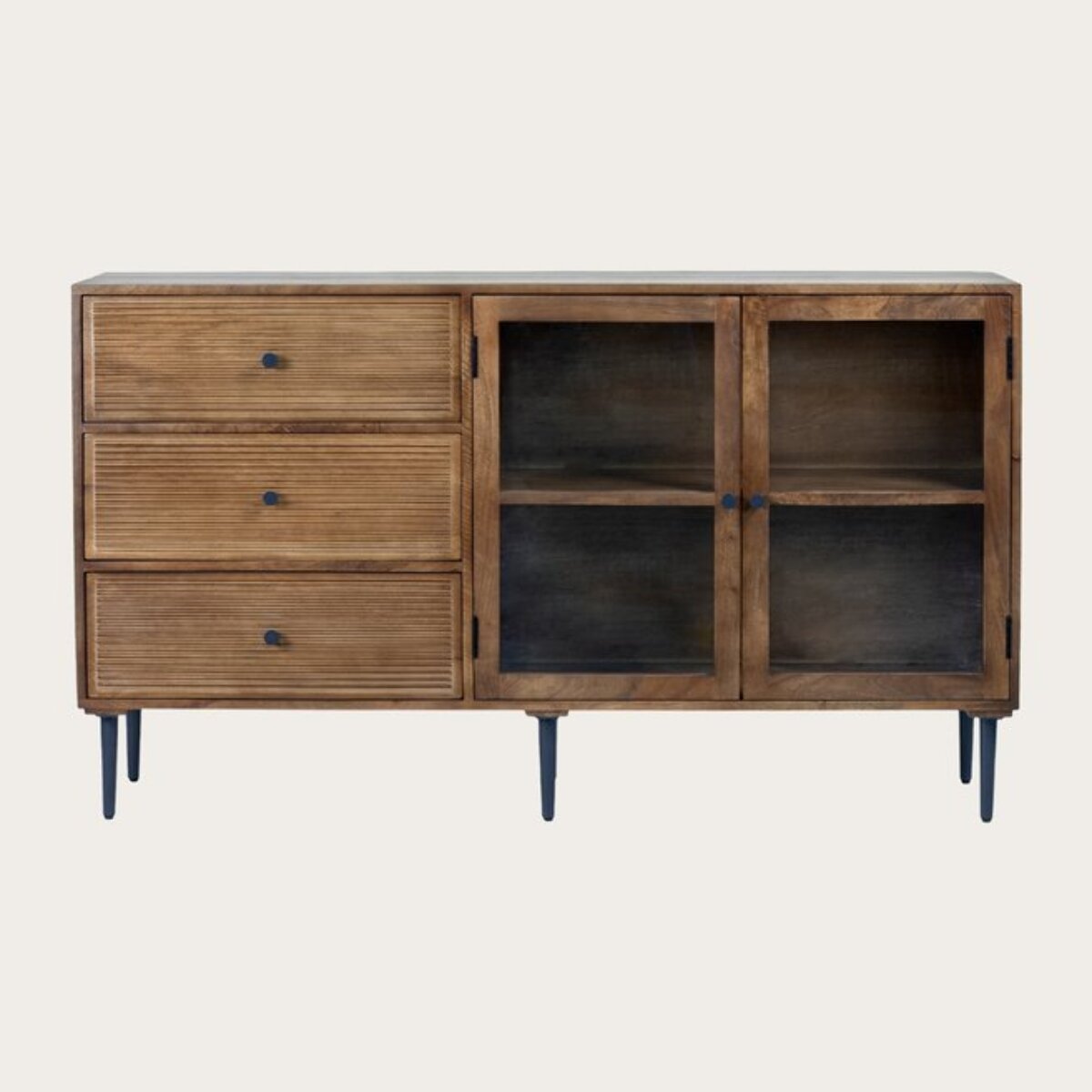 Buffet Boreal -bois massif de manguier-couleur noyer 150 x 85 x 40 cm