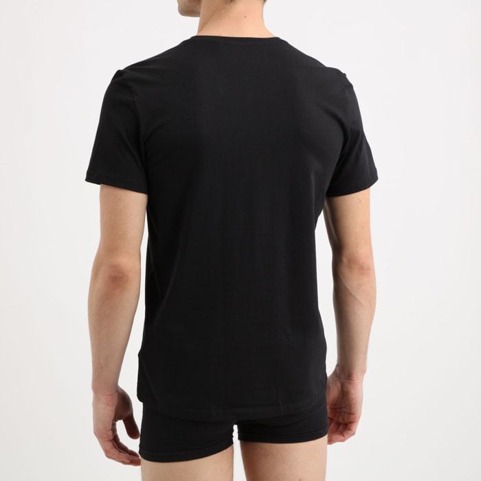 T-shirt Caleb (x2) - logo - coton bio - noir