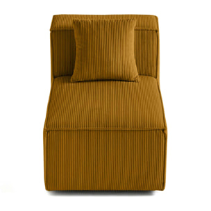 Arty - module d'assise sans accoudoirs - en velours côtelé - Jaune