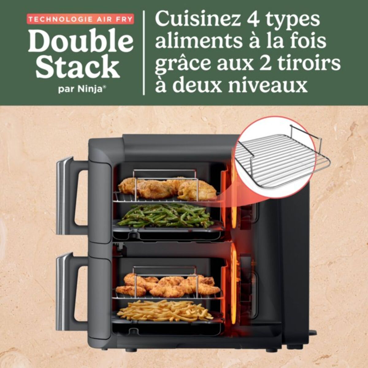 Friteuse sans huile NINJA Double Stack XL 9,5 L SL400EU