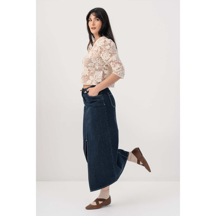 Kocca - Maglia in pizzo ricamato Donna