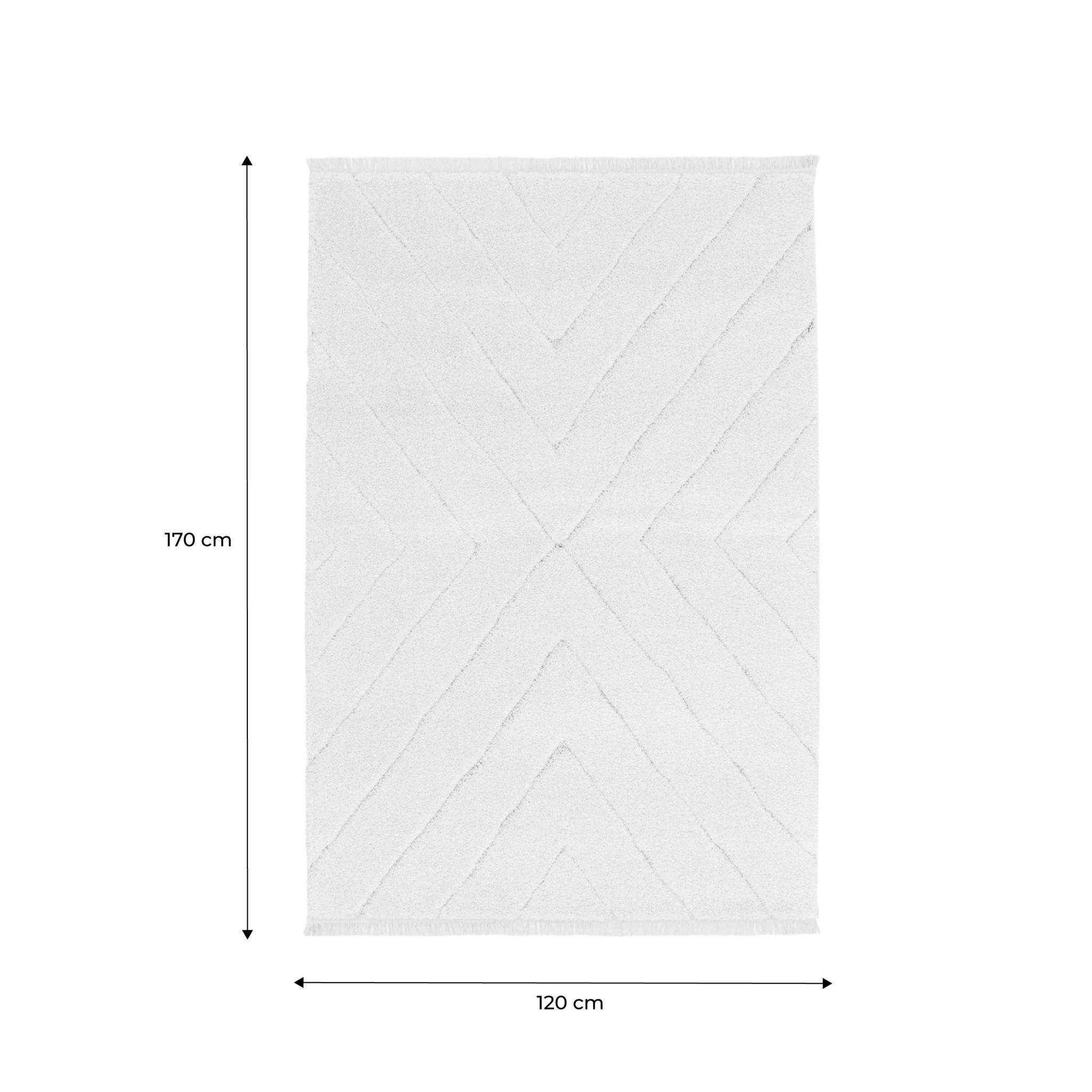 Tapis intérieur tufté avec légers reliefs créme MERYL