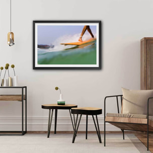 Affiche photo pas croisé hossegor beach Affiche sous cadre noir