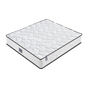 Ensemble matelas Univers & sommier Cancun | Mémoire de forme et ressorts ensachés | Cadre à lattes | Bouclette | Sable