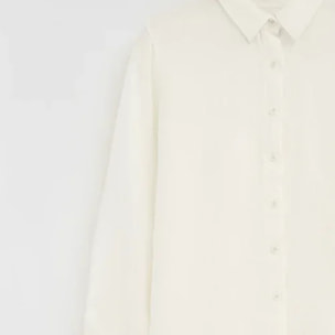 Camisa blanca de lino con corte relajado y bordado Polo Club