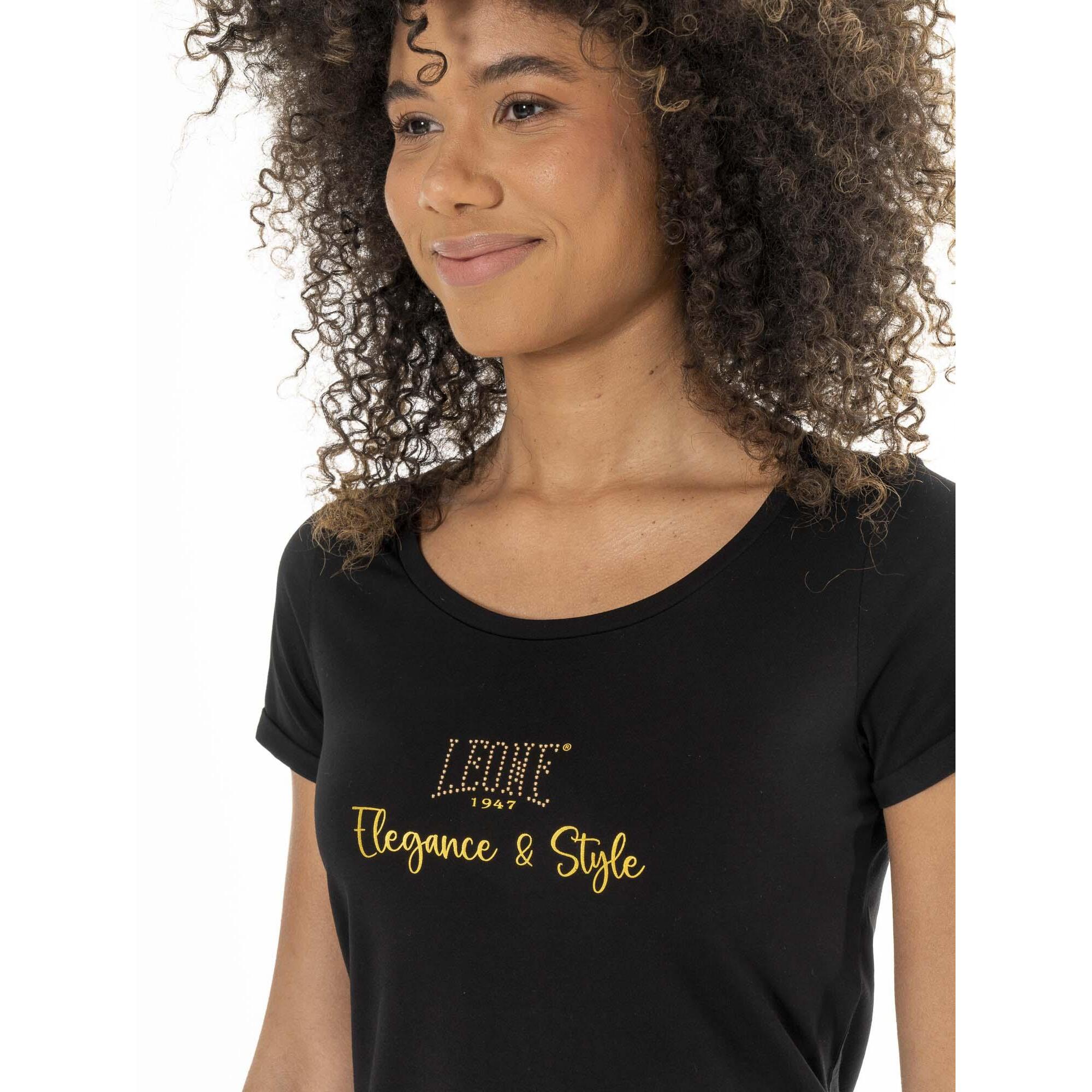 Leone Chic Gold vestido largo estilo camiseta de algodón elástico