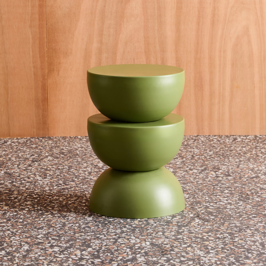 Table d'appoint, bout de canapé, table de chevet métal Ø32 x H46,5cm COUMBA