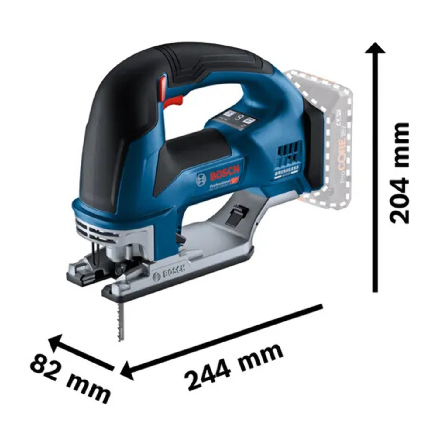 Scie sauteuse GST 18V-155 BC - BOSCH - sans batterie, ni chargeur - L-Boxx - 06015B1000