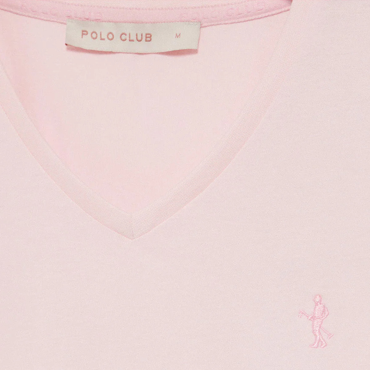 Maglietta rosa con scollo a V e ricamo Rigby Best