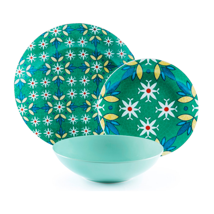 Servizio piatti 18 pezzi Excelsa – Ankara, Porcellana Multicolore