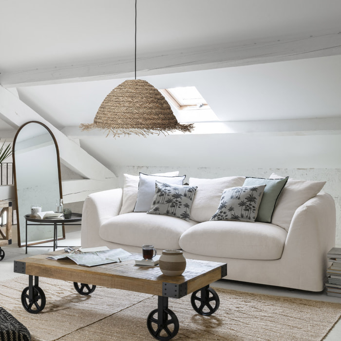 Coussin "Linah" - coton - vert céladon - 45x45 cm