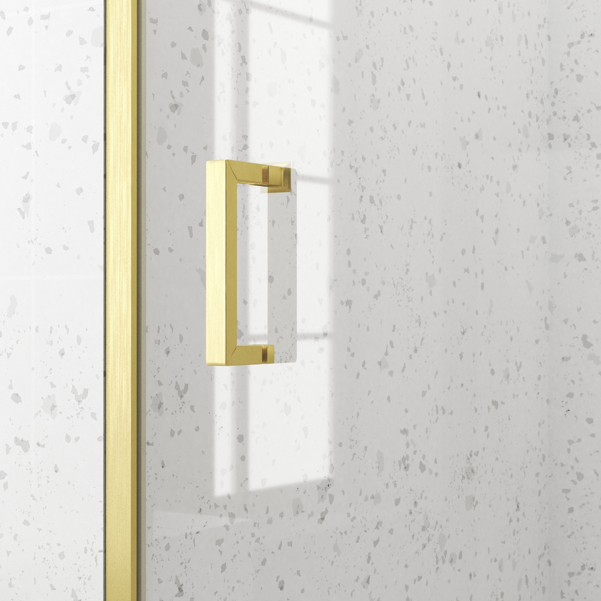 Porte de douche Coulissante 120x200cm - Profilés Or Doré Brossé - Verre Trempé 6mm - GOLDY CRUSH