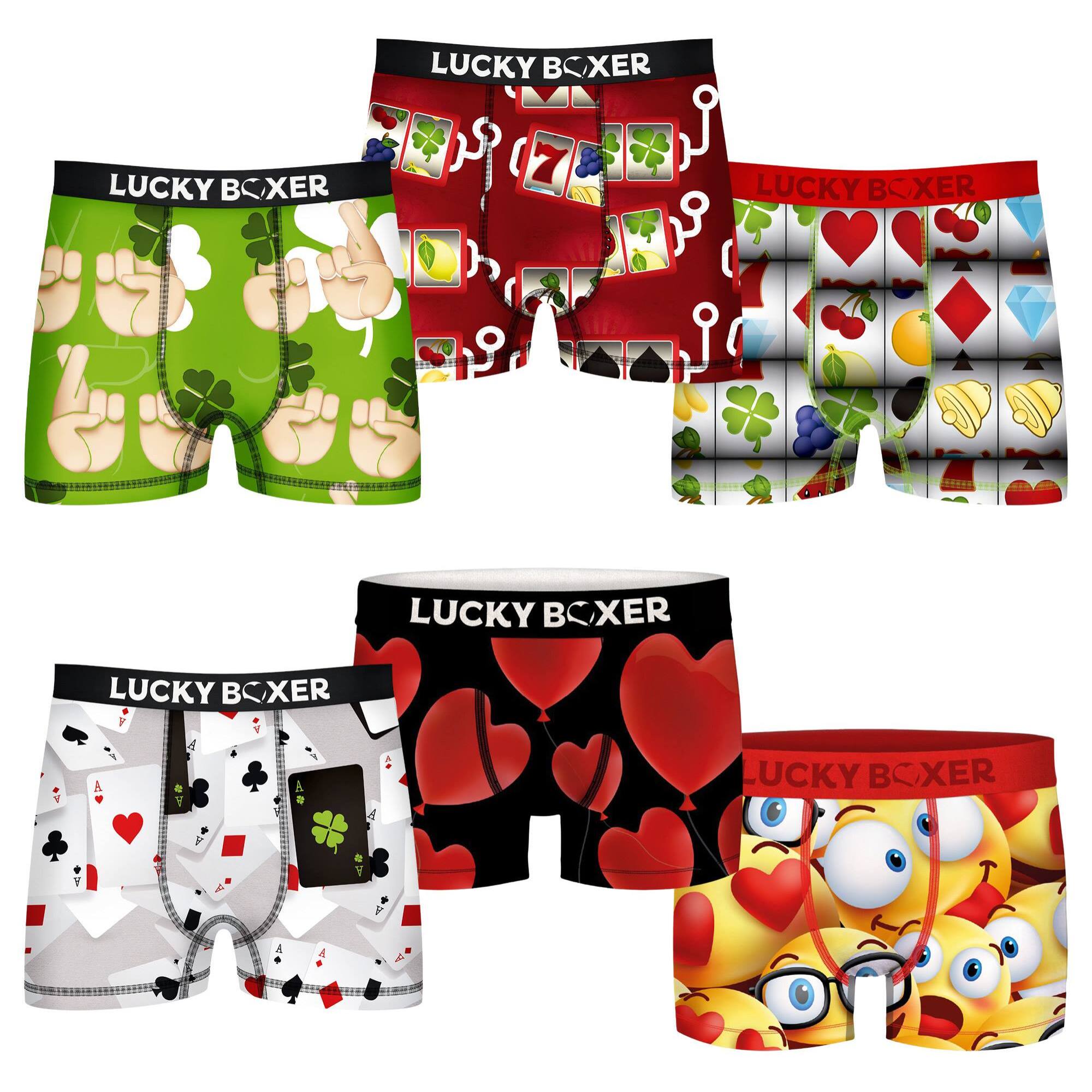 6 calzoncillos lucky boxer diseño variado