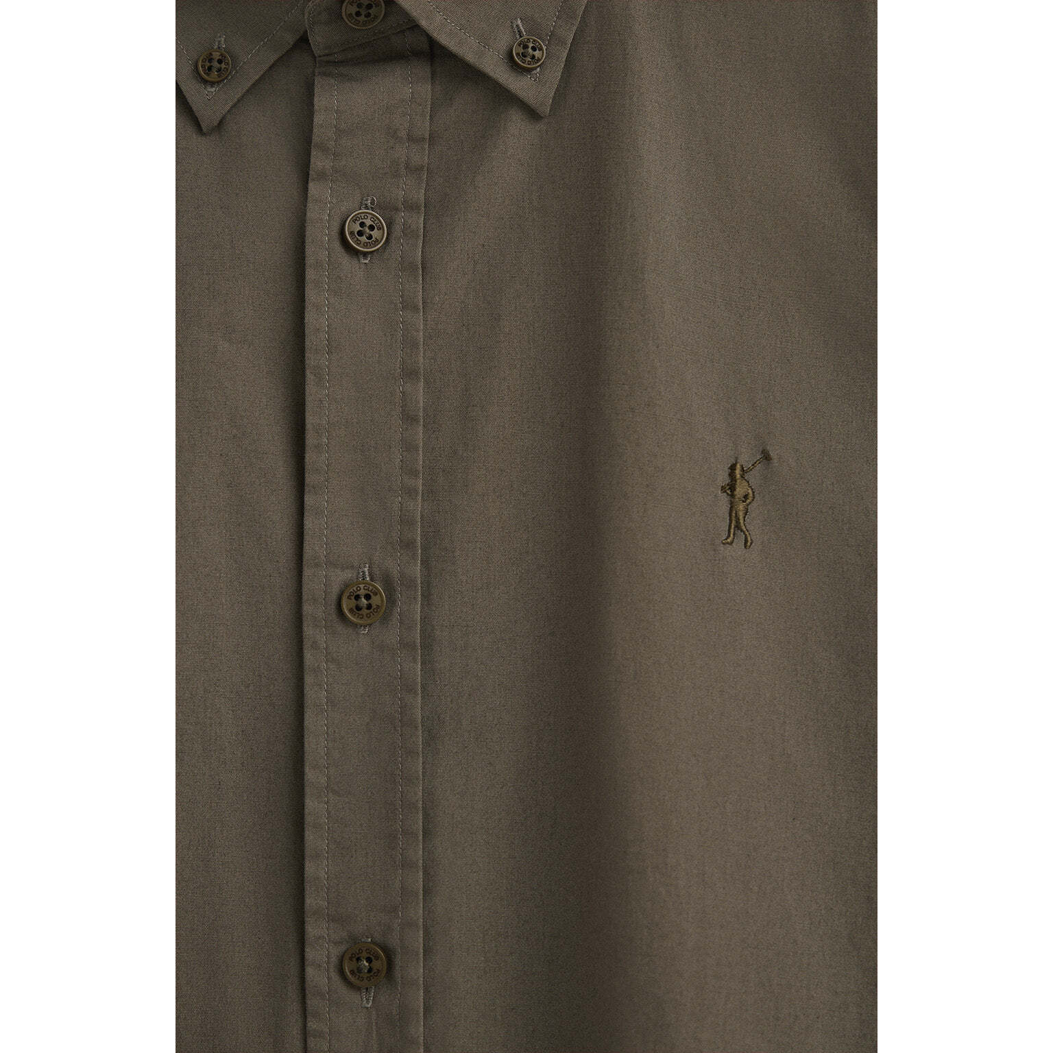 Camicia verde militare in popeline regular fit con logo Rigby Go