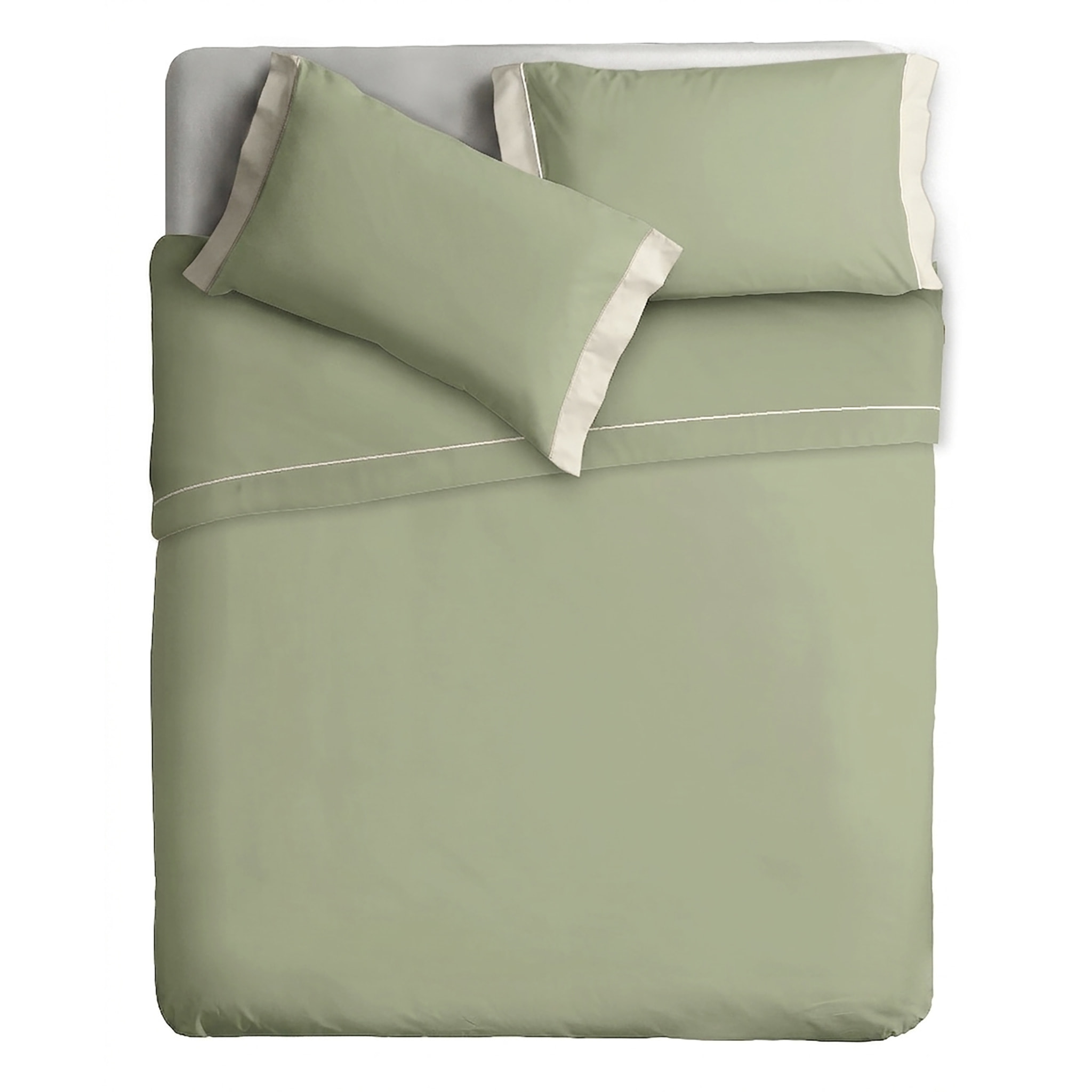 Completo letto Double-Color 2 Piazze Salvia/Panna