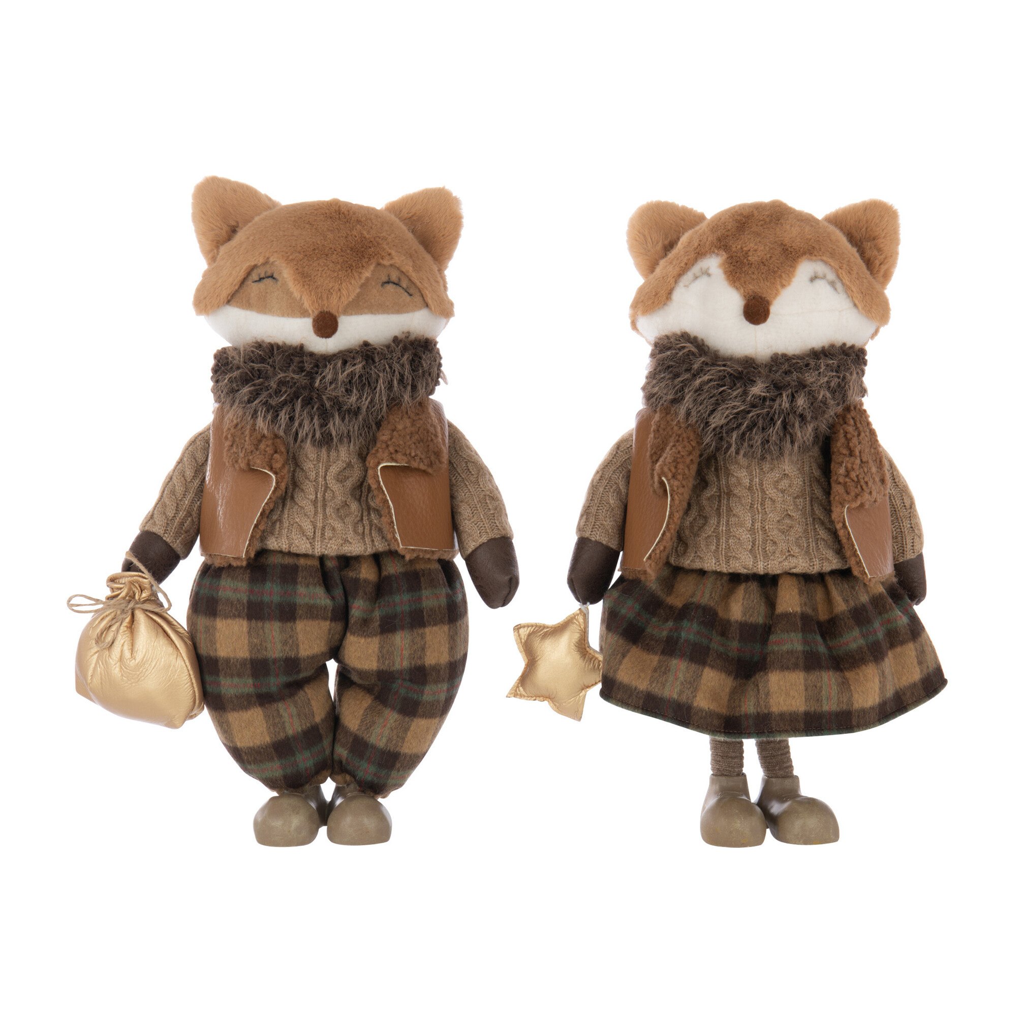 J-Line figurine Renard - polyrésine - mix - large - 2 pcs