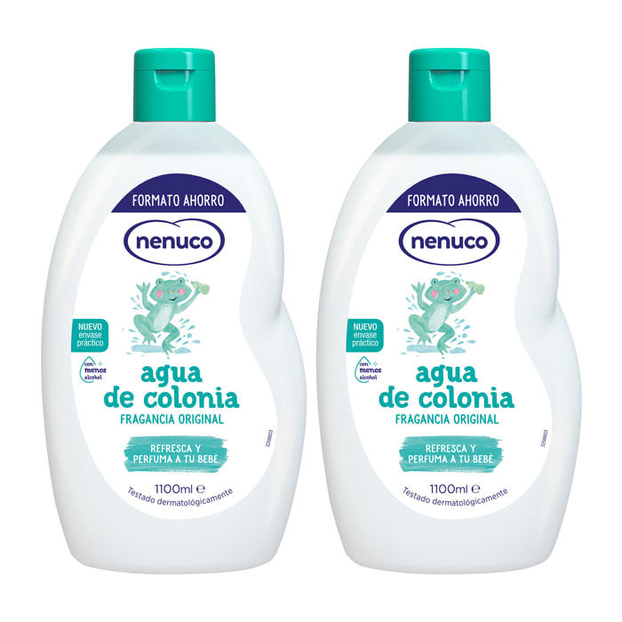 Nenuco Agua de Colonia, Fragancia Original, con Menos Alcohol, Formato Ahorro, Pack 2x 1100 ml