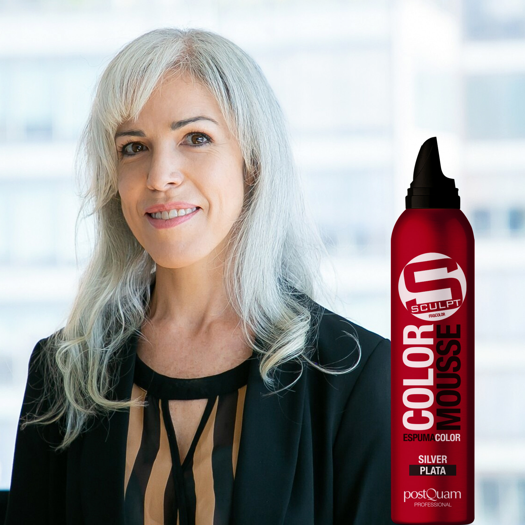 Mousse couleur argent 300 ml.