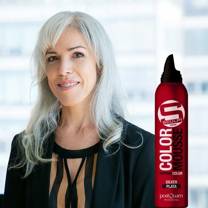 Mousse couleur argent 300 ml.