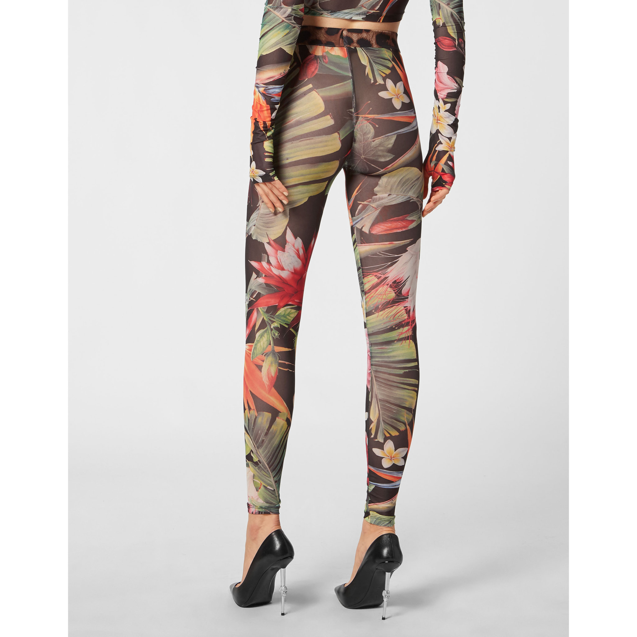 PHILIPP PLEIN Flare Trousers FLOWERS