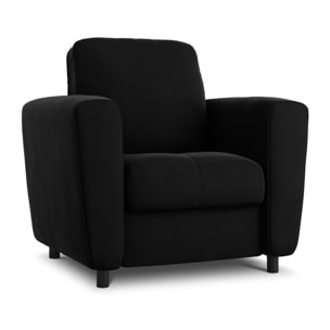 Fauteuil "Audra" en velours noir