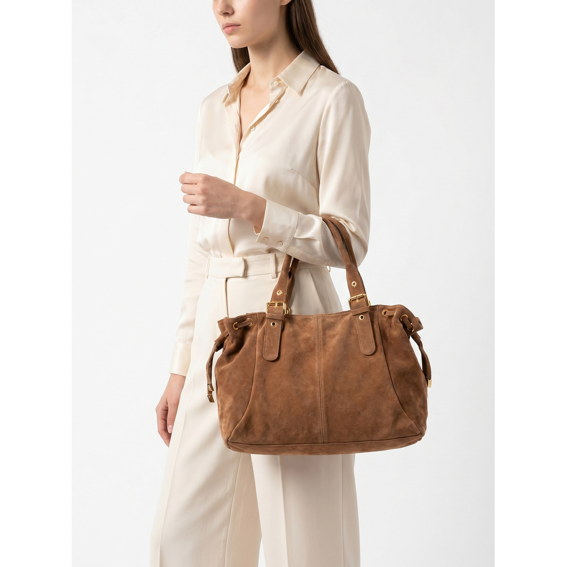 Borsa a mano da donna Made in Italy - Modello Celeste Plus - 100% pelle - 20.0 x 28.5 x 41.0 cm