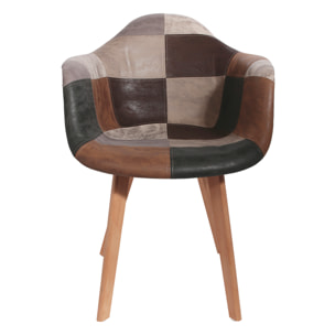 Fauteuil Patchwork Pu - Lot De 2