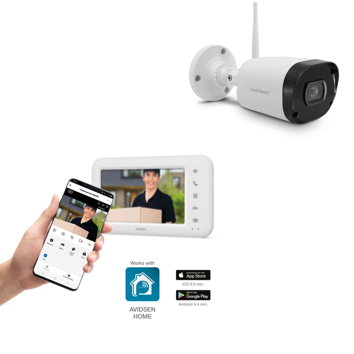 Kit connecté Visiophone Elia Smart + Caméra pour extérieur Avidsen Home -