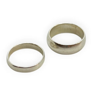 Pack alianzas mini laton plata 10µ